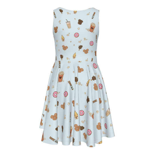 Minimal Snackcore - Kid's Sleeveless Skater Dress