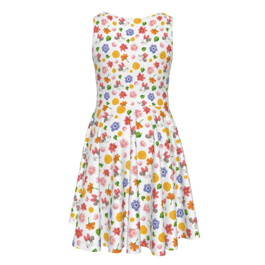 Floral Friends Springtimennie - Kid's Sleeveless Skater Dress