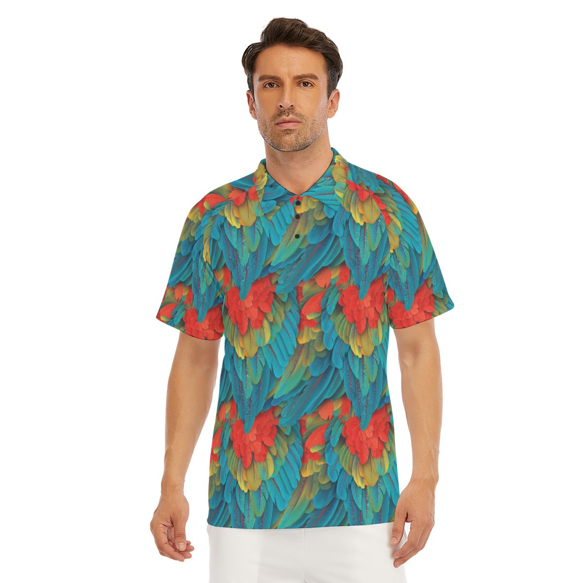 Animal Print - Macaw Parrot - Men's Polo Shirt
