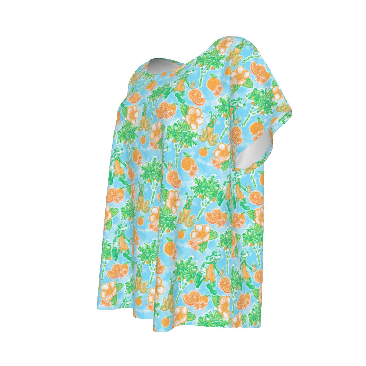Neon Tangerine Island Palsluto - Women’s Relaxed Fit Scoop Tee
