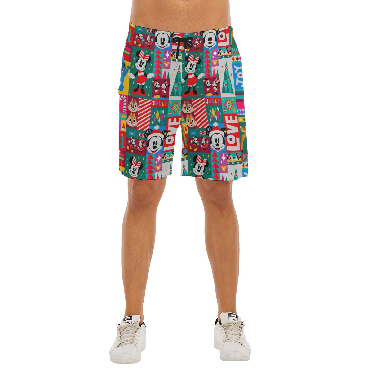 Mouse Christmas Colorblock - Men’s Pocket Beach Shorts