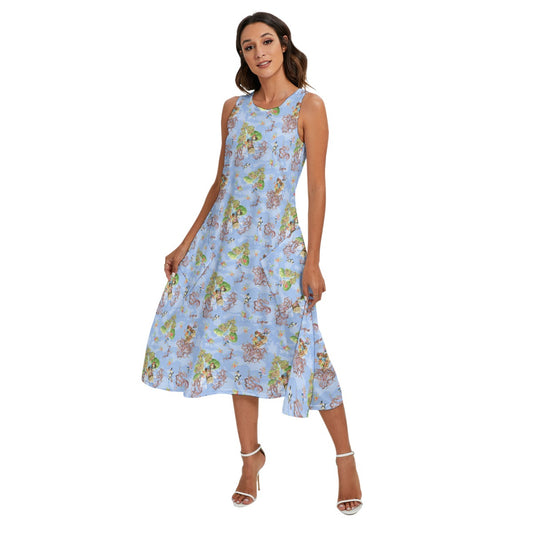 Briar Patch Splash - Women’s Diagonal Pocket Midi Dress