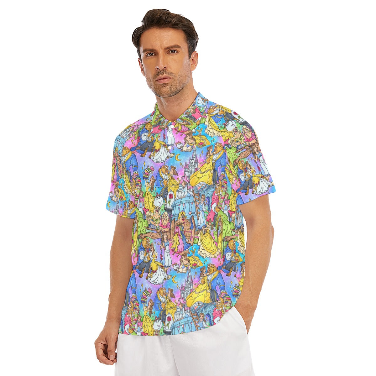 Enchanted Tale Storybook Scenes - Men's Polo Shirt