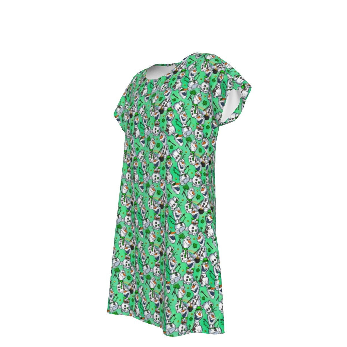 Sketched Snowman St. Patrick’s Day - Women's T-Shirt Dress