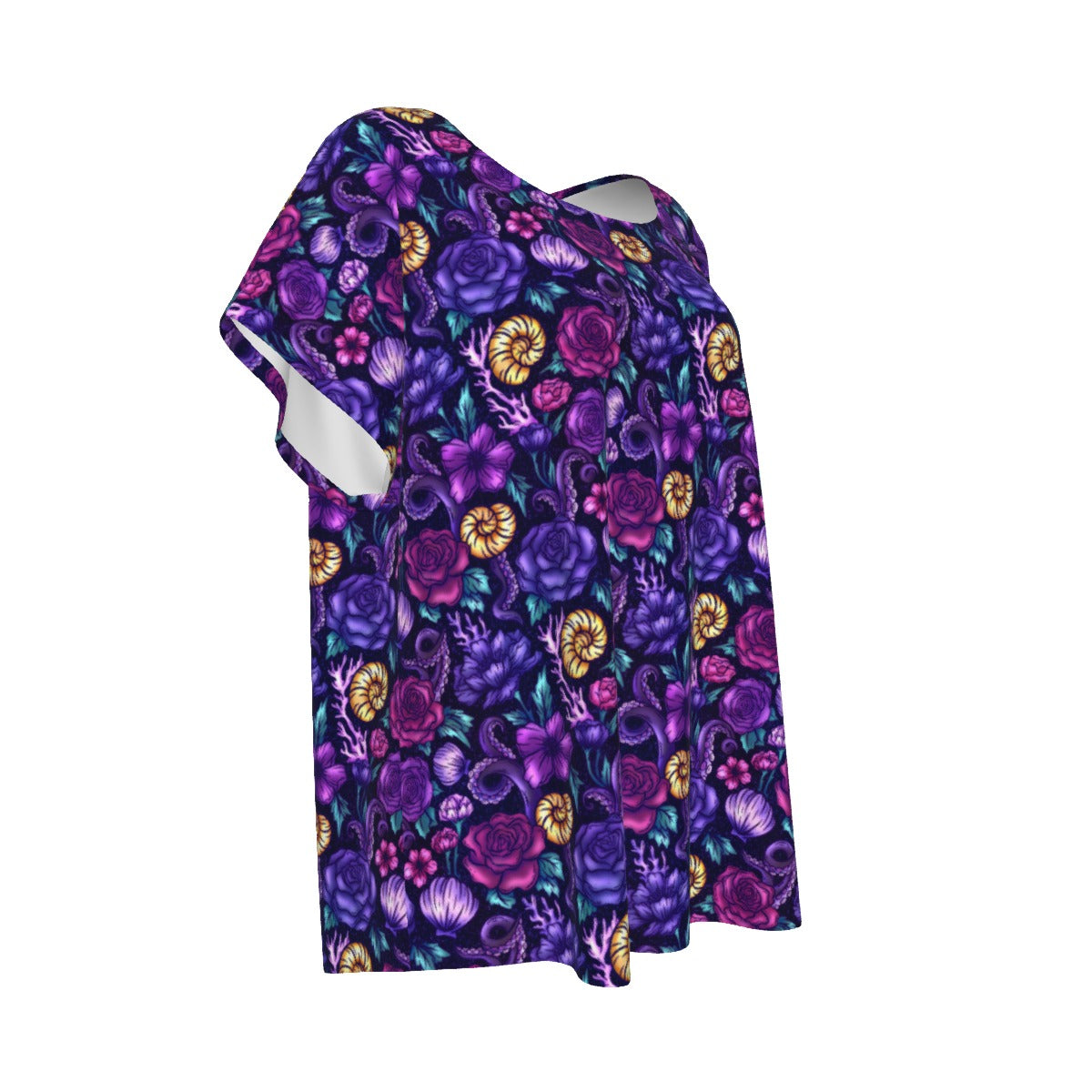 Fairytale Florals – Dark Sea Witch - Women’s Relaxed Fit Scoop Tee