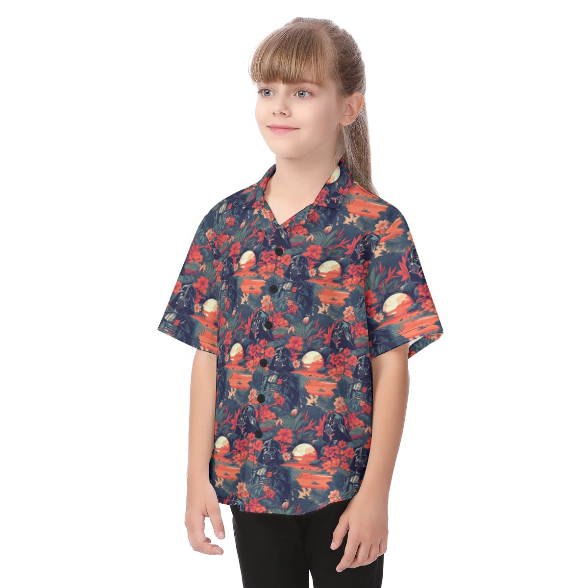 Tropical Dark Side Escape - Kid's Hawaiian Button Up Shirt