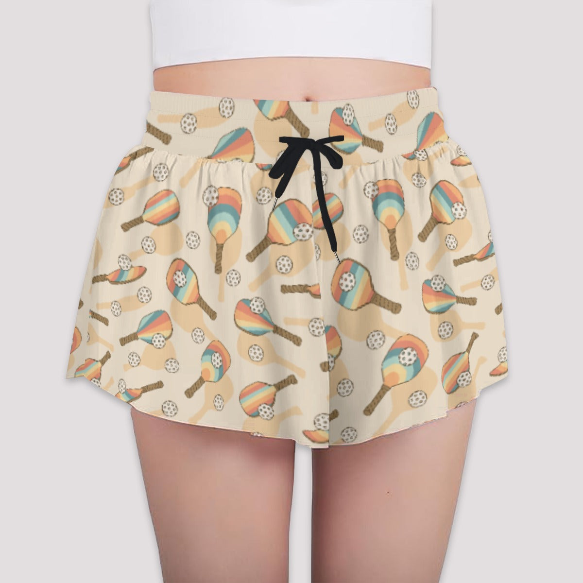 Retro Pickleball Volley - Girls’ Flowy Pocket Shorts