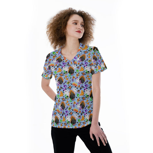 Halloween On The High Seas - Women's Short Sleeve V-Neck T-Shirt