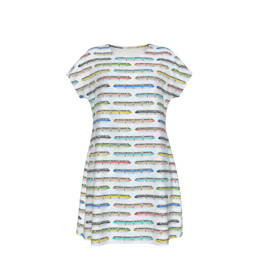 Monorail Rainbow Express - Women's T-Shirt Dress