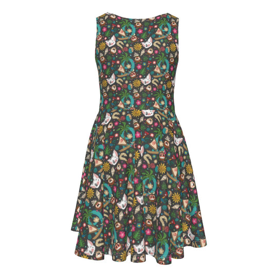 Polynesian Princess Icons - Kid's Sleeveless Skater Dress