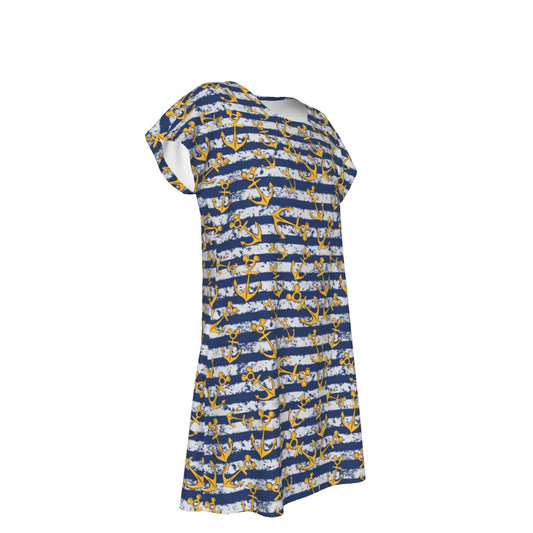 Nautical Mouse Ear Anchors - Women's T-Shirt Dress