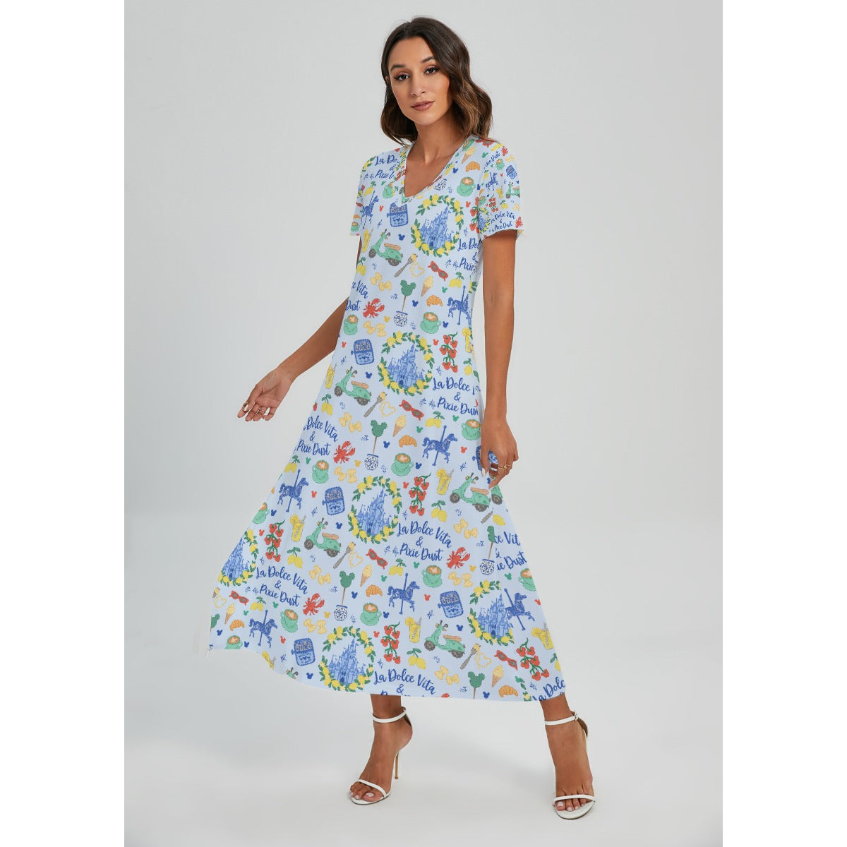 Sweet Life Pixie Dust - Women's V-Neck Side Split Maxi Dress