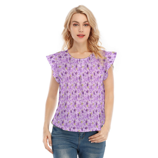 Fruitimals - Blackberry Axolotls - Women’s Flutter Sleeve Top