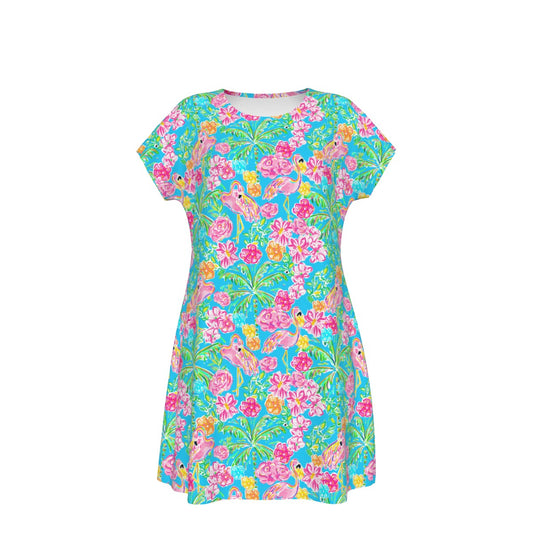 Flamingo Fiesta - Women's T-Shirt Dress
