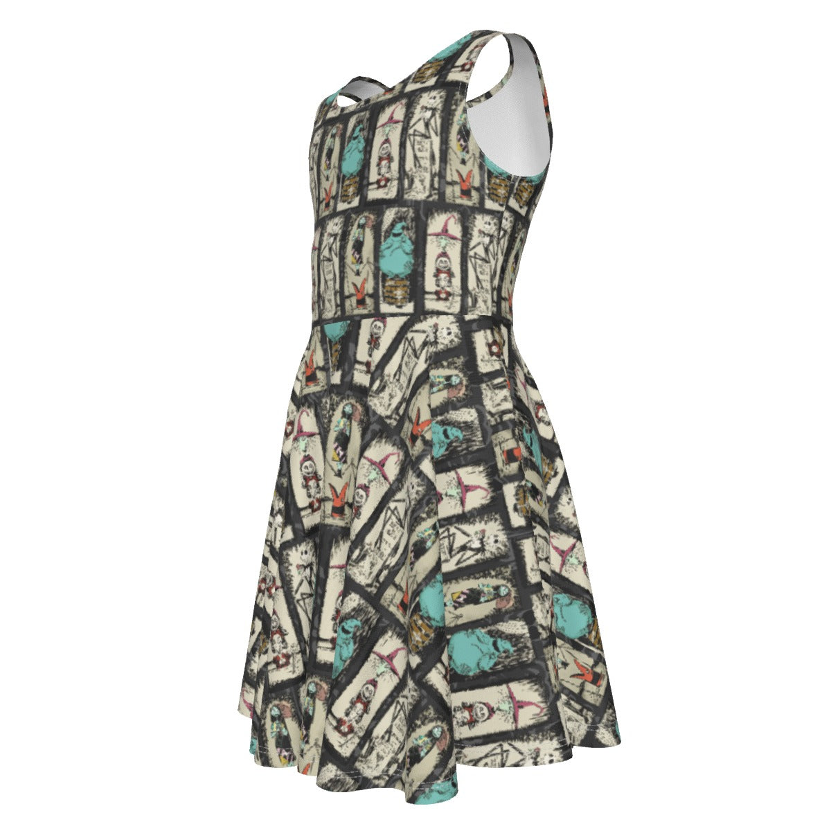 Stretching Haunted Nightmare - Kid's Sleeveless Skater Dress