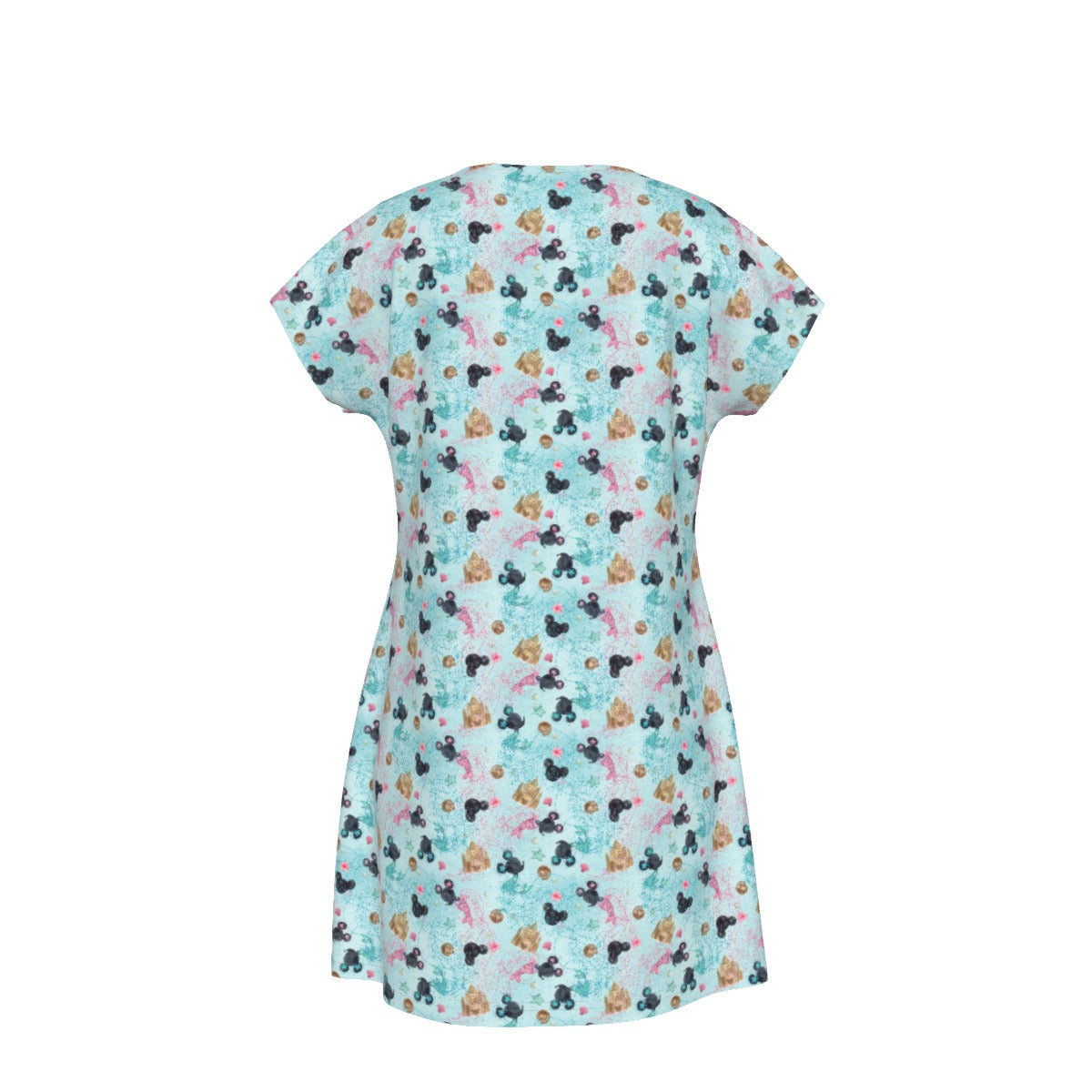 Watercolor Mermaid Mouse Ears - Women's T-Shirt Dress