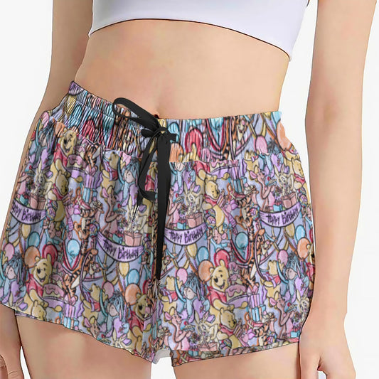 Birthday Bash in the Woods - Women's Flowy Pocket Shorts