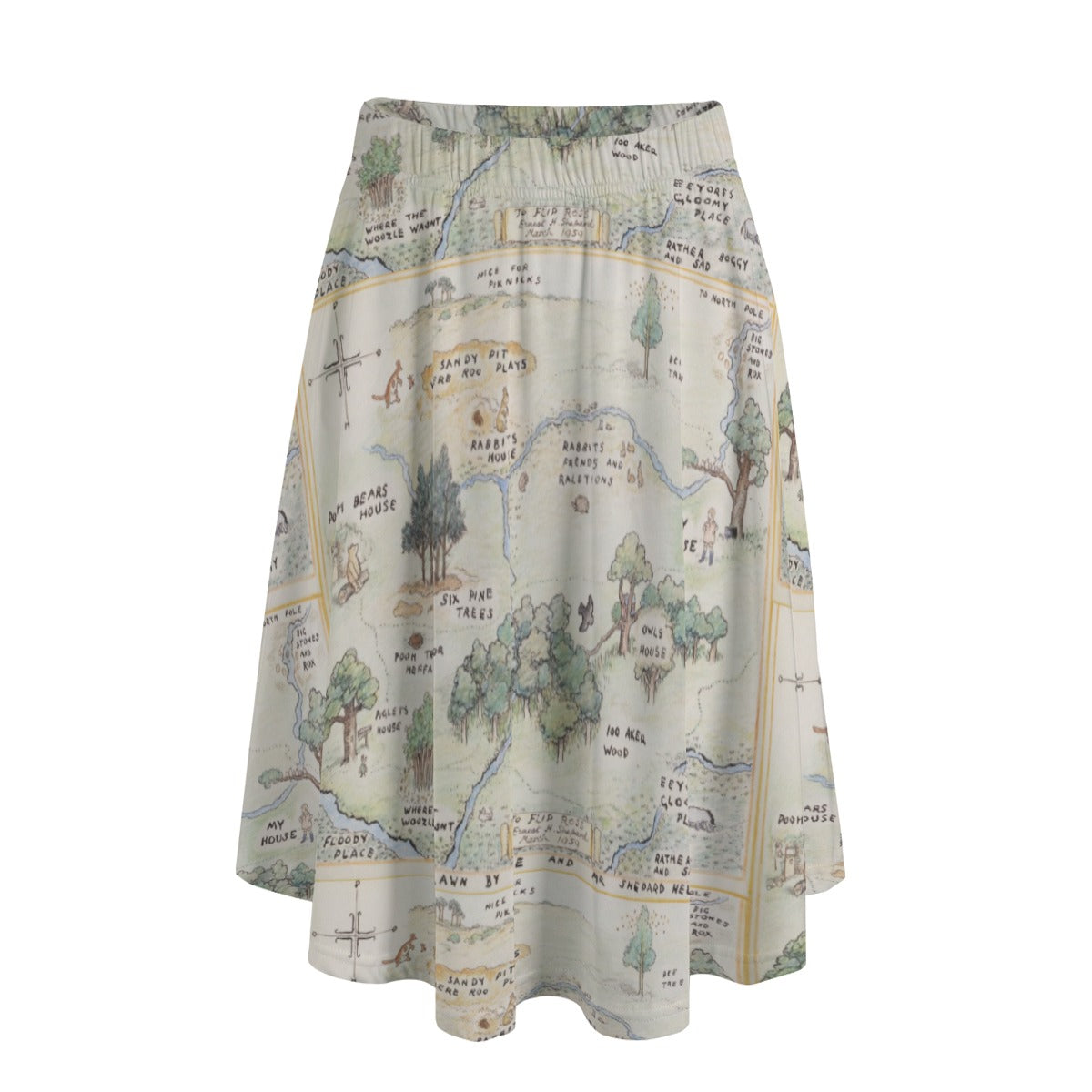 Hundred Acre Map - Women’s Pocket Midi Skirt