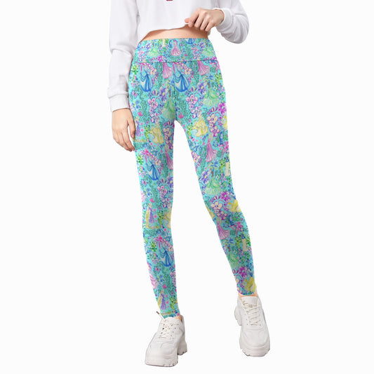 Bright Tropical Princess - Royal Garden Mashup - Kid's Leggings