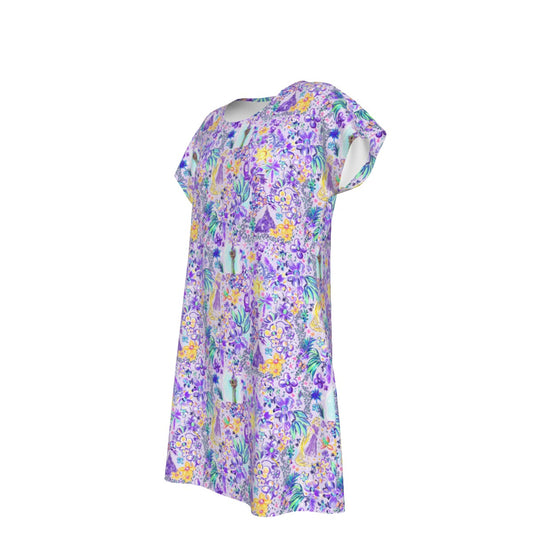 Bright Tropical Princess - Tower Light Festival - Women's T-Shirt Dress