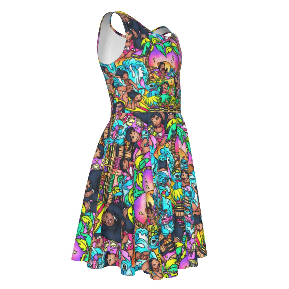 Ohana Island Storybook Scenes - Kid's Sleeveless Skater Dress
