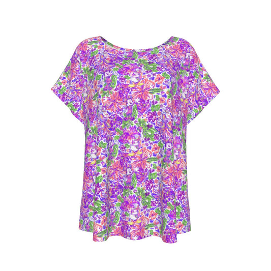 Tropical Splash Vibes - Iconic Crewends - Women’s Relaxed Fit Scoop Tee