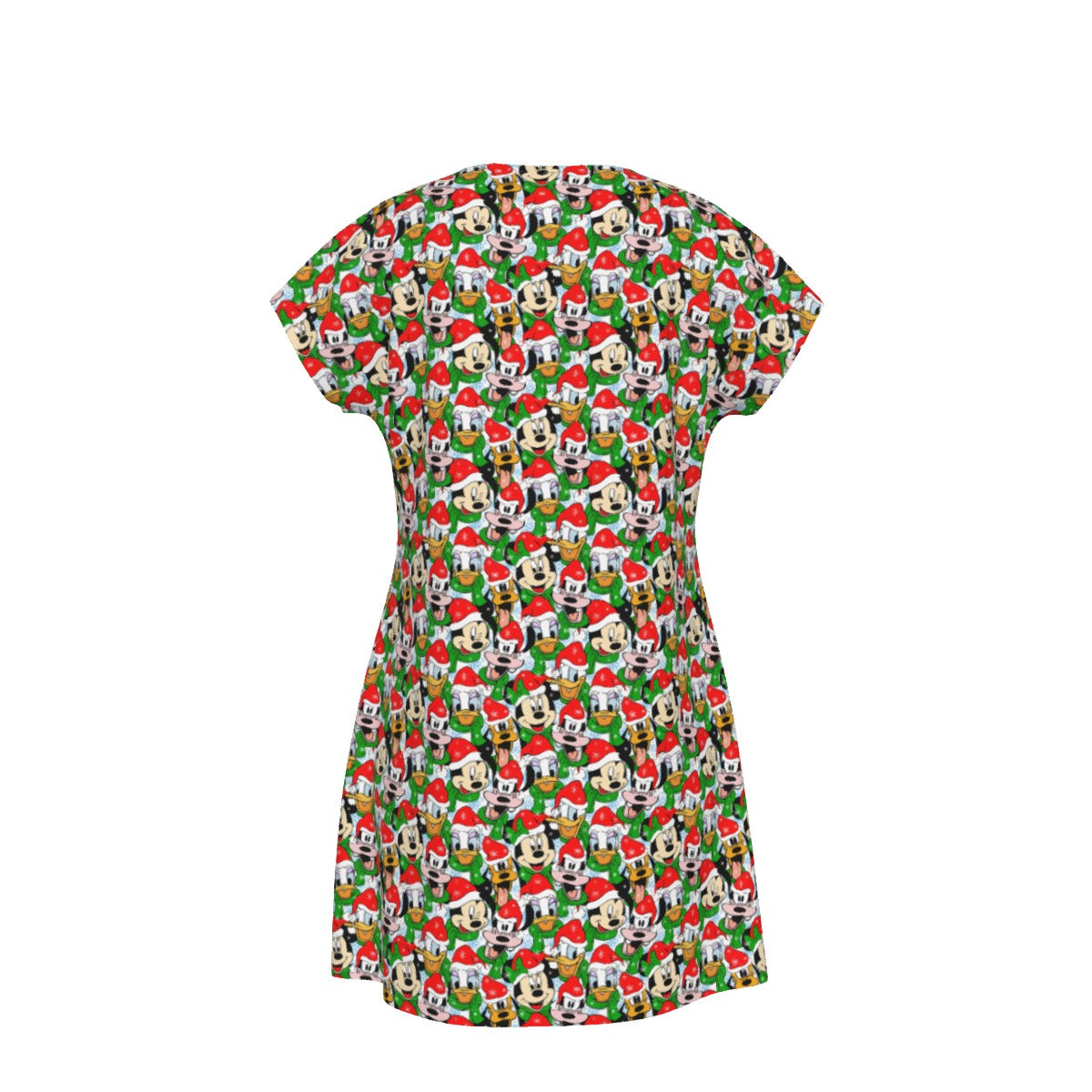 Mouse Friends in Santa Hats - Women's T-Shirt Dress