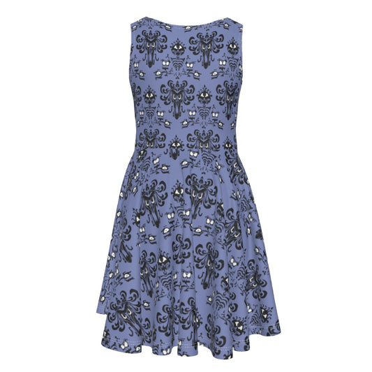 Spooky Mansion Wallpaper - Kid's Sleeveless Skater Dress