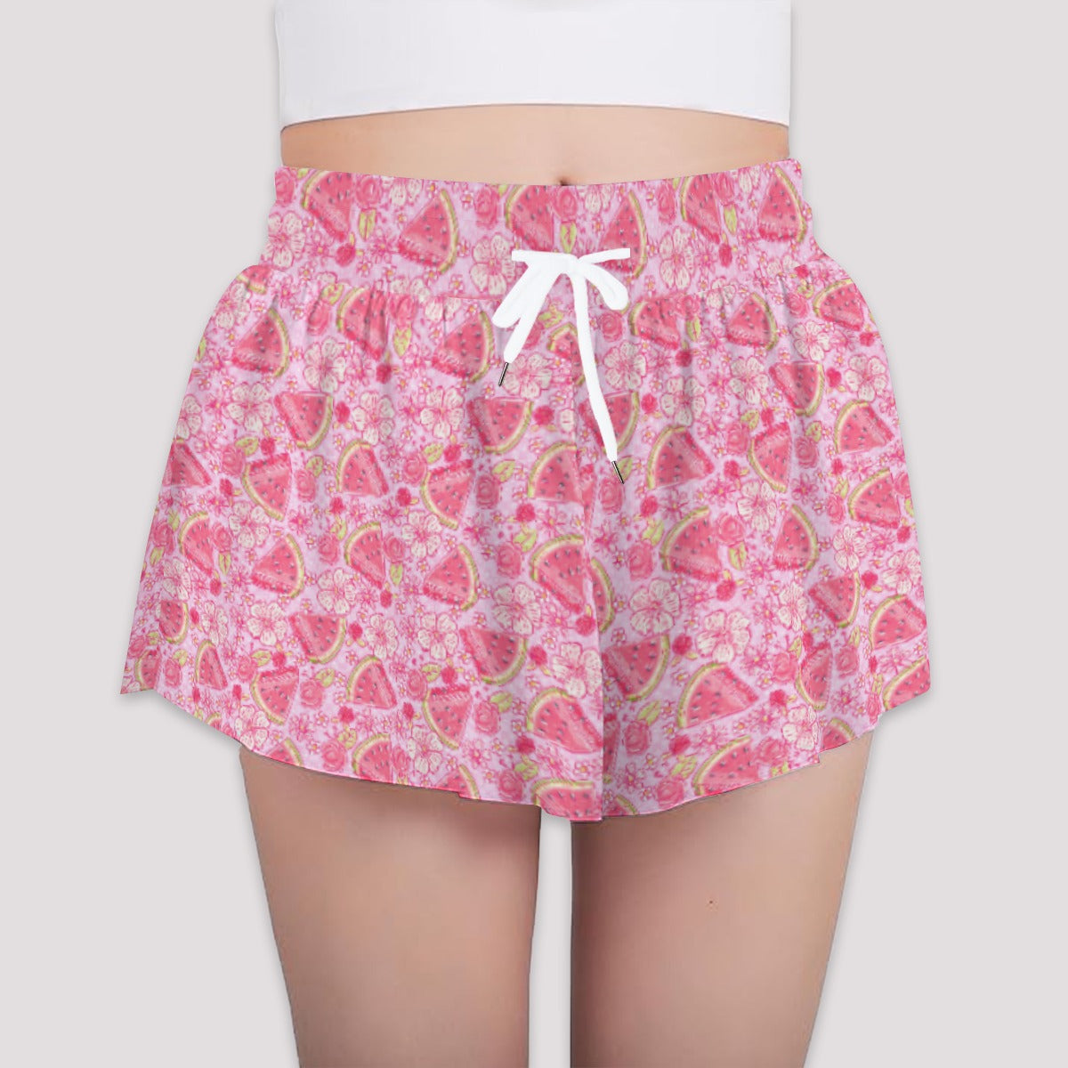 Summer Fruits - Watermelon - Girls’ Flowy Pocket Shorts