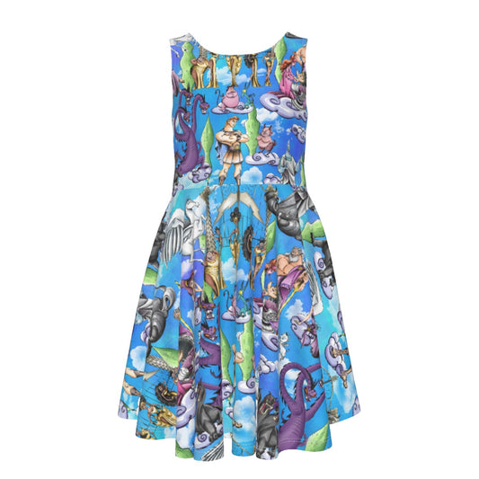 Mythic Hero Chaos Clouds - Kid's Sleeveless Skater Dress