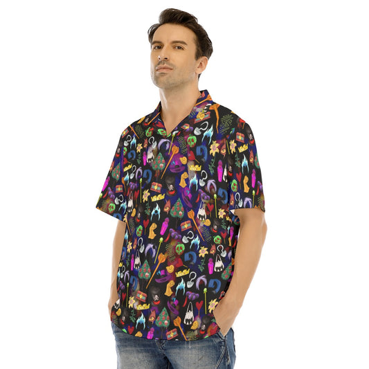 Villainous Icons Collage - Men's Hawaiian Button Up Shirt