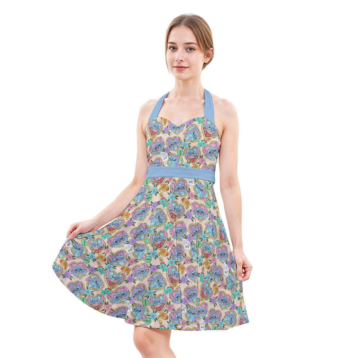 Tattoo Hearts Island Mischief - Women's Halter Vintage Pocket Dress