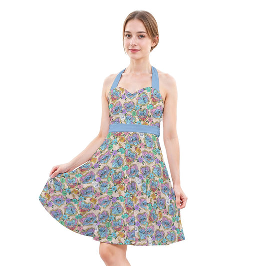 Tattoo Hearts Island Mischief - Women's Halter Vintage Pocket Dress