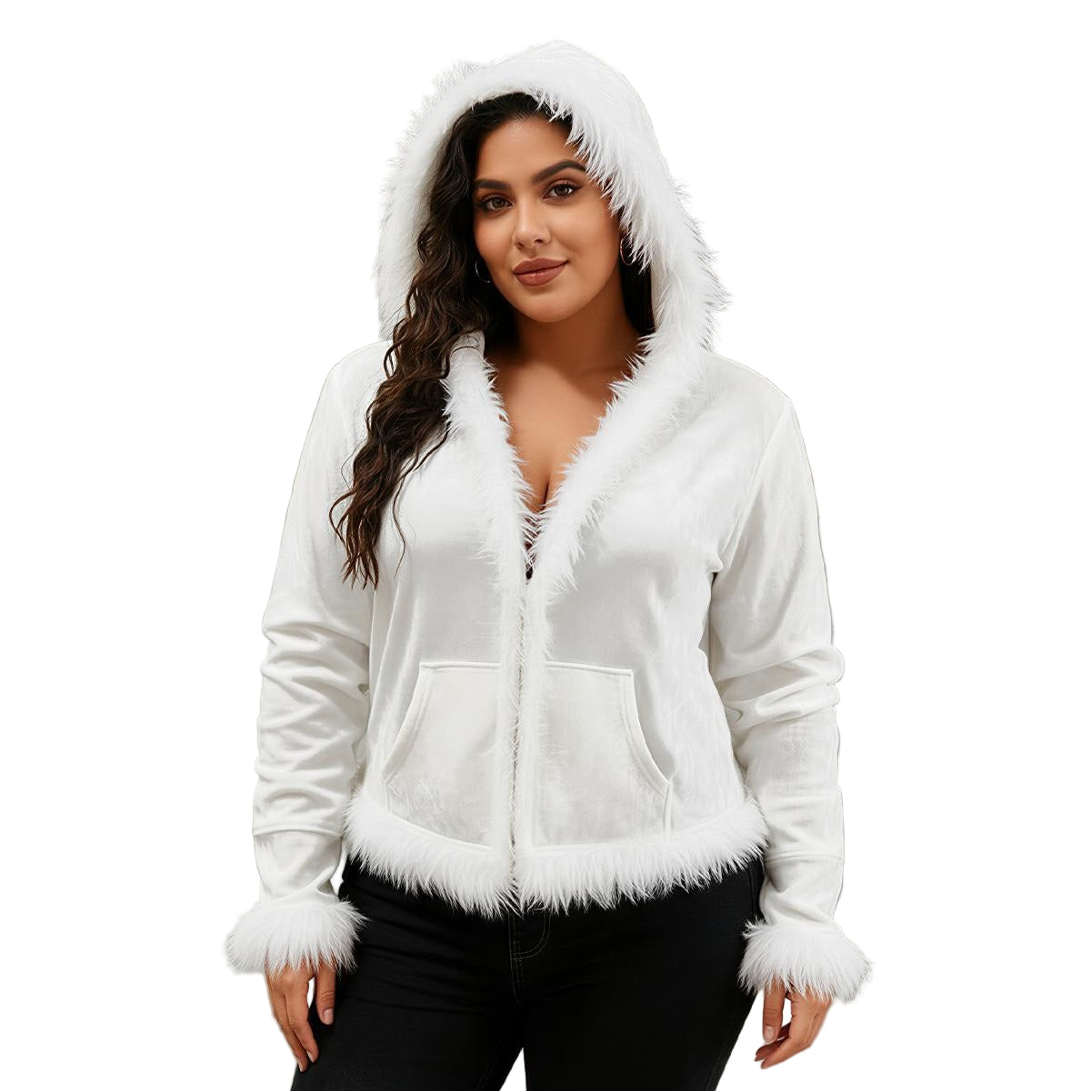 Pick Any Print from our Shop - Women's Velvet Faux Fur Cardigan