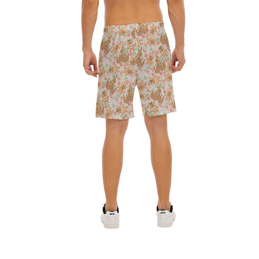 Festive Gingerbread Treats - Men’s Pocket Beach Shorts