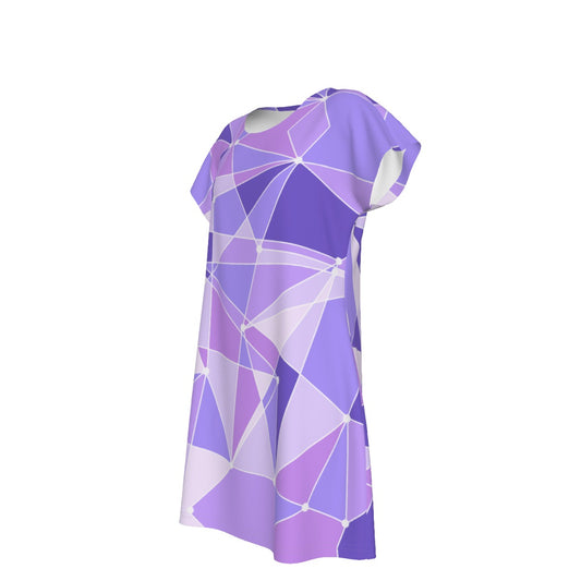 Geometric Purple Wall - Women's T-Shirt Dress