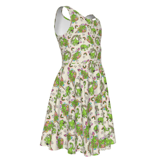 Colorful Chameleon Splash - Kid's Sleeveless Skater Dress