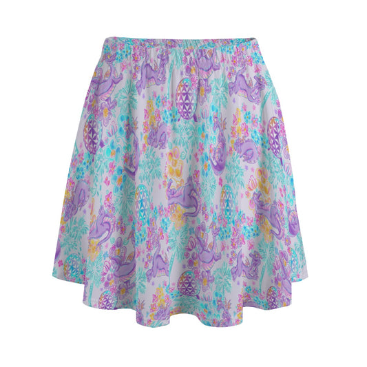 Purple Dragon Flower Power - Women's Pocket Skater Skirt
