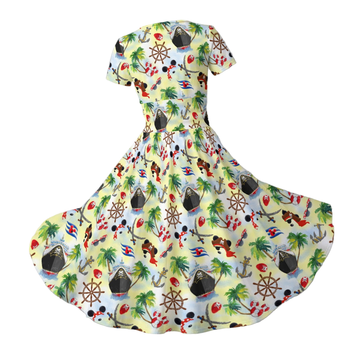 Pirate Night Cruise - Women's V-Neck Ruched Midi Dress