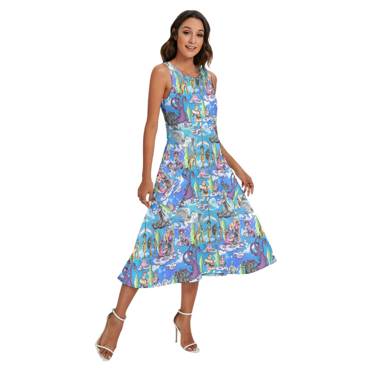 Mythic Hero Chaos Clouds - Women’s Diagonal Pocket Midi Dress