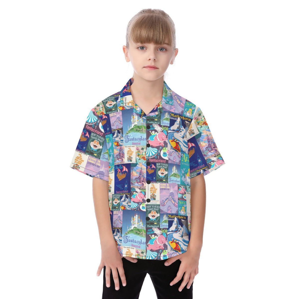 Vintage Fantasy Ride Posters - Kid's Hawaiian Button Up Shirt