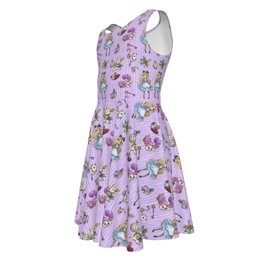 Whimsical Curious Adventure - Kid's Sleeveless Skater Dress