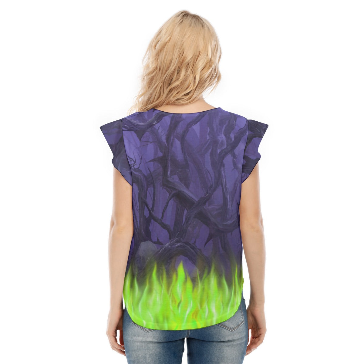 Enchanted Thorn Forest - Women’s Flutter Sleeve Top