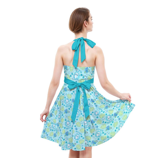 Fruitimals - Blueberry Dinosaurs - Women's Halter Vintage Pocket Dress