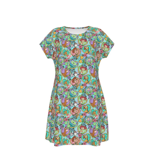 Tattoo Hearts Space Cowboys & Friends - Women's T-Shirt Dress