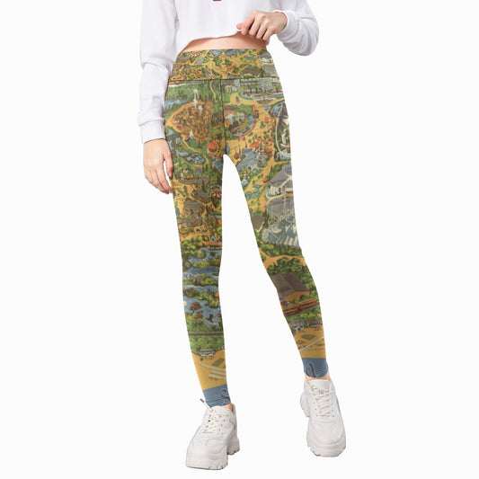 Vintage Theme Park Map- Kid's Leggings
