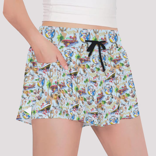 Treasure Voyage Cruise - Girls’ Flowy Pocket Shorts