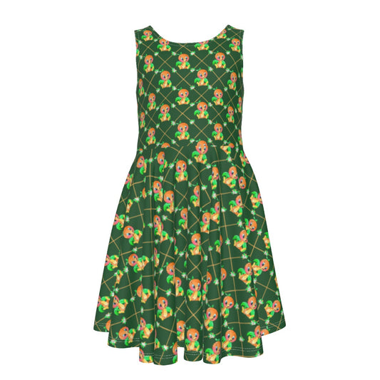 Geometric Citrus Delight - Kid's Sleeveless Skater Dress