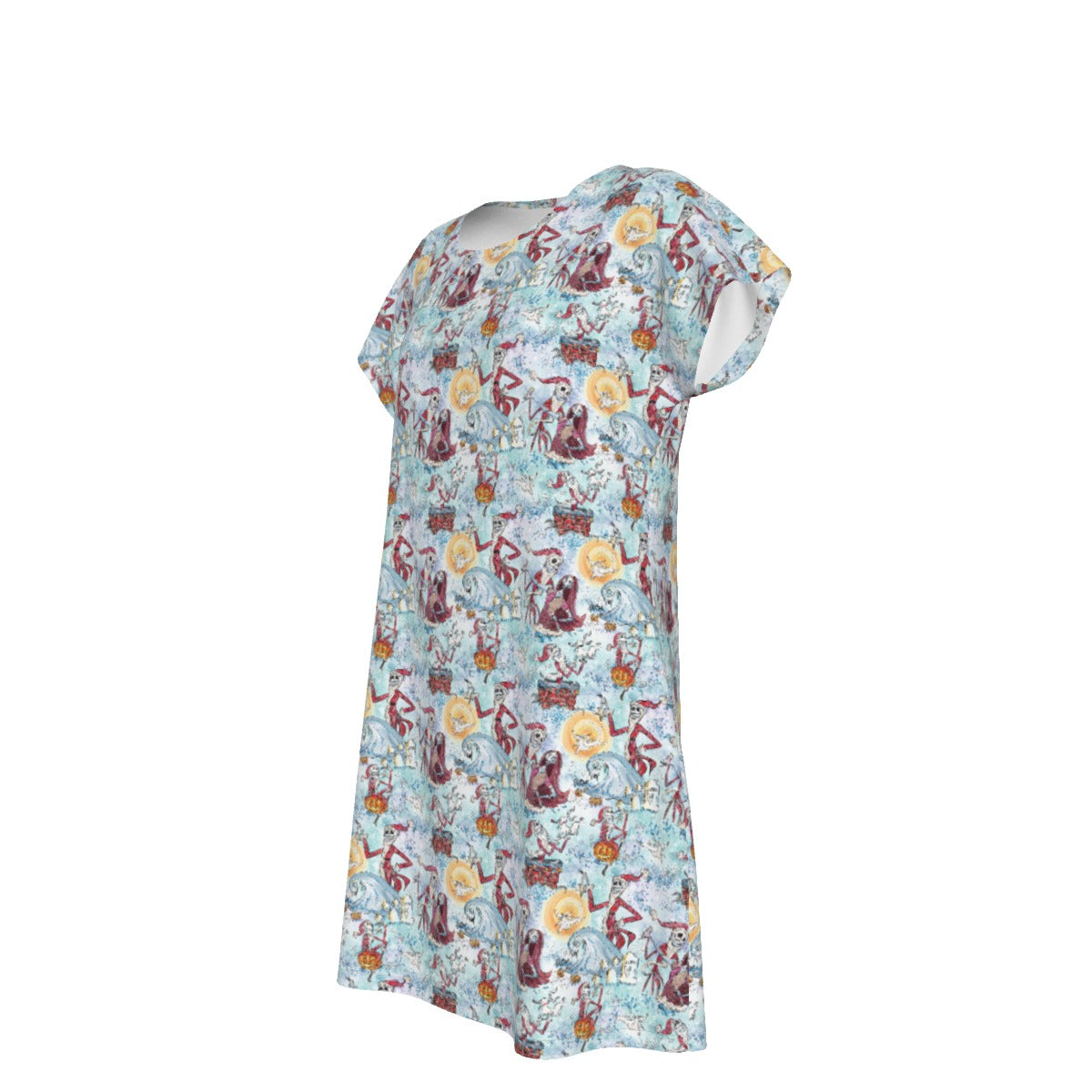 Santa Jack with Sally & Ghost Dog - Women's T-Shirt Dress