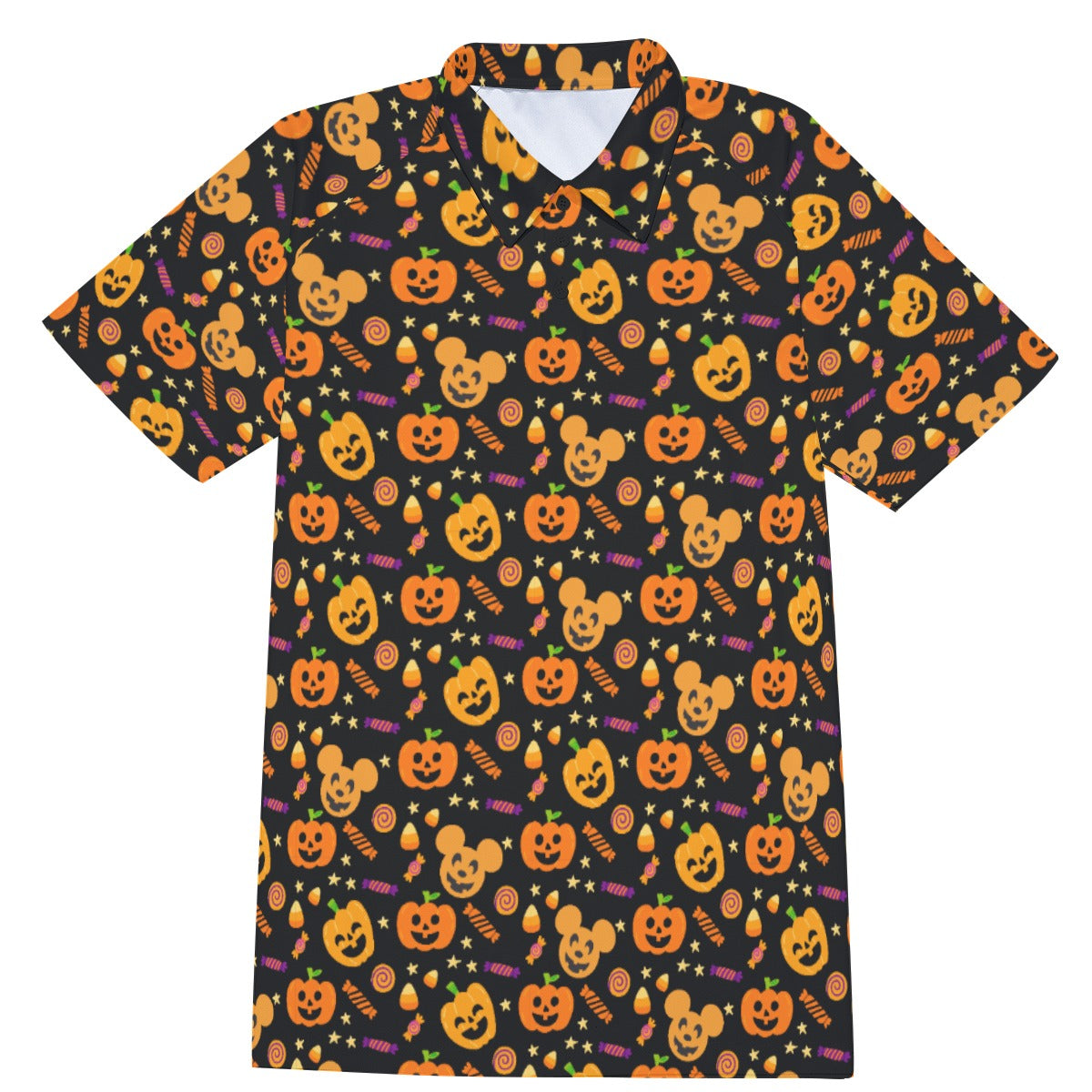 Cheerful Pumpkin Mouse Halloween - Men's Polo Shirt